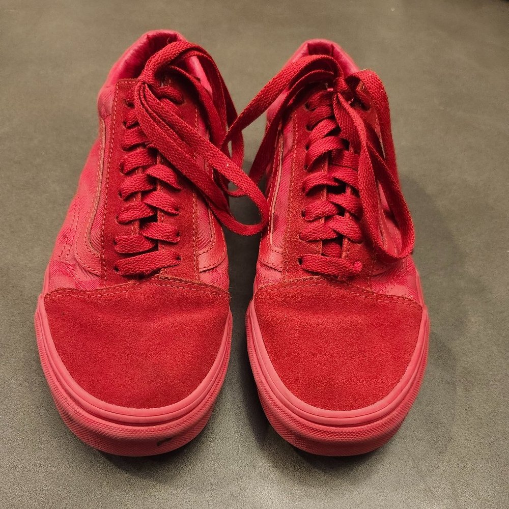 Vans Old Skool Primary Check Shoe - Red - Size 8W/6.5M